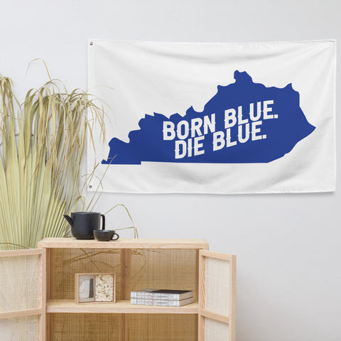 Love, Death, Bourbon, Basketball, Kentucky Blue & White Flag
