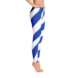 Team Stripes Blue & White Striped Leggings