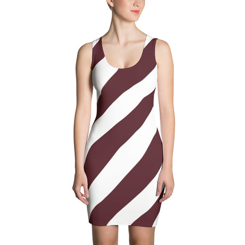 Team Stripes Maroon & White Striped Sublimation Cut & Sew Dress