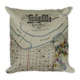 Vintage Louisville Map Premium Pillow #1