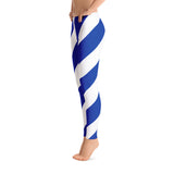 Team Stripes Blue & White Striped Leggings