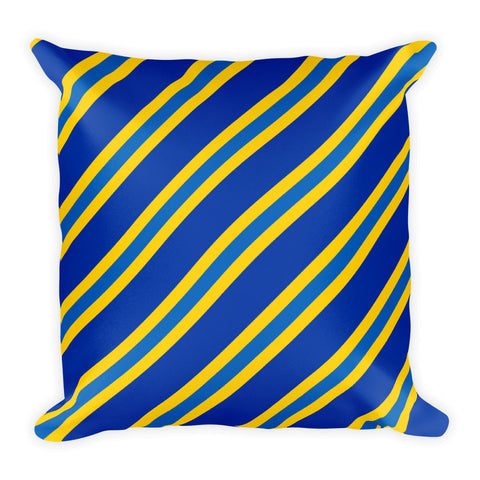 TEAM STRIPES BLUE AND GOLD Square Pillow