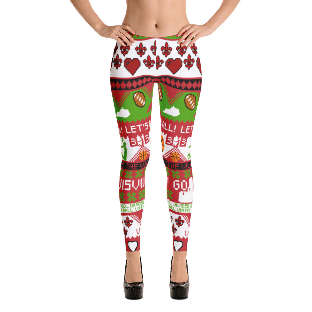 Ugly Christmas Sweater Leggings - Designed By Squeaky Chimp T-shirts &  Leggings