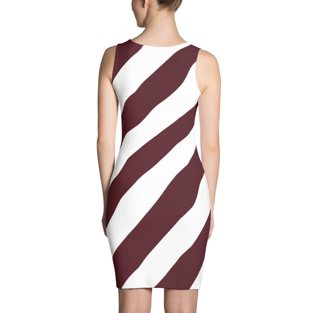 Maroon top striped dress