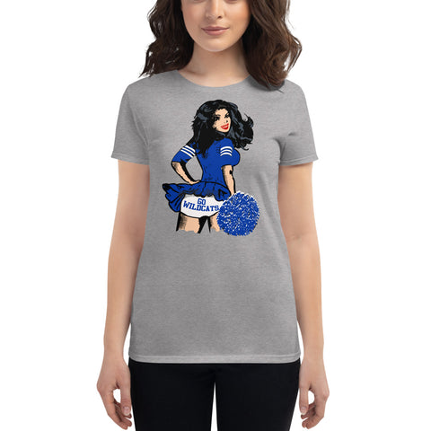 RETRO CHEERLEADER GO WILDCATS (COLOR)  Women's short sleeve t-shirt