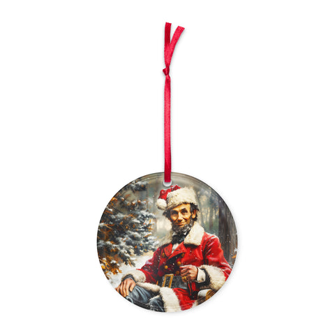 Santa Abe Lincoln Acrylic ornament #1