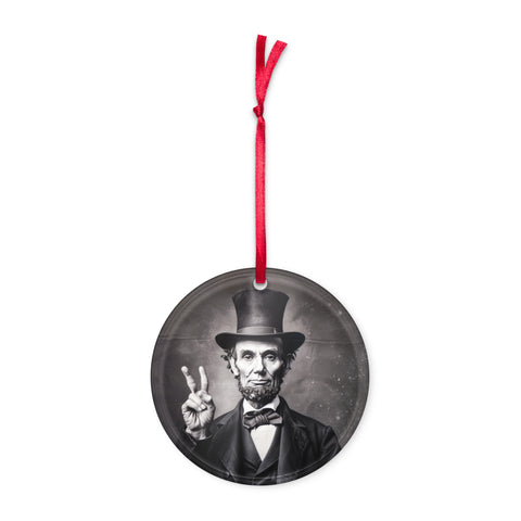 Abe Lincoln Peace Sign Acrylic ornament