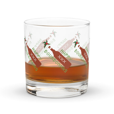 Rocks glass - Happy Bourbonmas