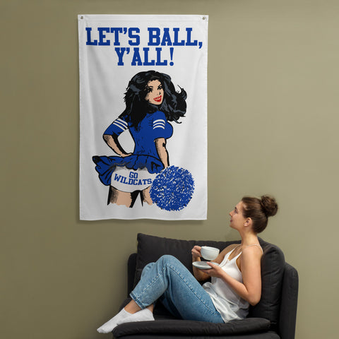 Let's Ball, Y'all Wildcats Cheerleader Flag