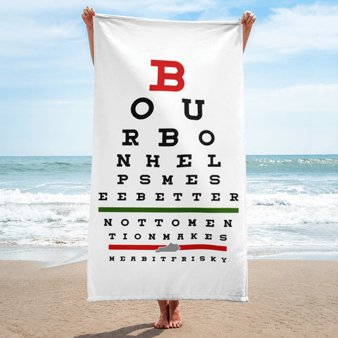 Bourbon Eyechart Beach Towel