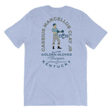 CASSIUS CLAY GOLDEN GLOVES (front & back) Unisex short sleeve t-shirt
