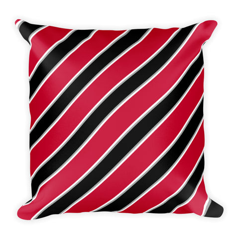 TEAM STRIPES RED BLACK WHITE AND GRAY Square Pillow