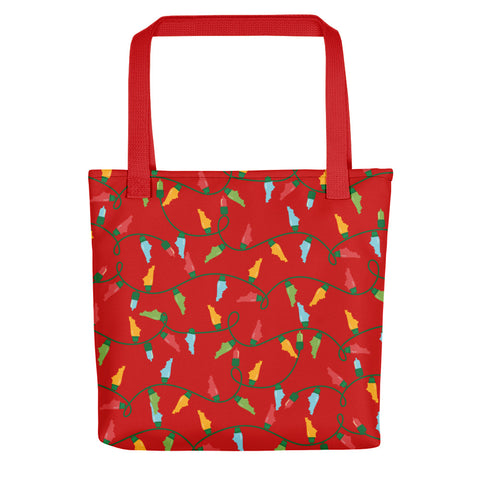 Christmas Tree Lights with Kentucky Bulbs Tote bag