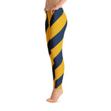 Team Stripes Navy Blue & Gold Striped Leggings