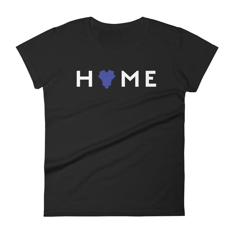 KENTUCKY IS MY HOME (blue heart, white type) Women's short sleeve t-shirt
