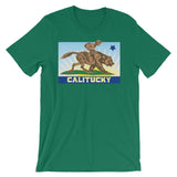 CALITUCKY STATE FLAG (with jockey) Unisex short sleeve t-shirt