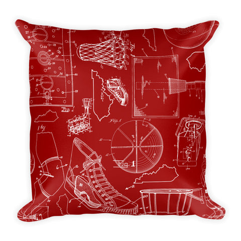 KENTUCKY BASKETBALL PATENTS (RED 2) Square Pillow