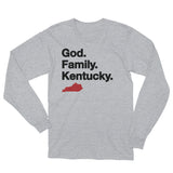GOD. FAMILY. KENTUCKY. (red) Unisex Long Sleeve T-Shirt