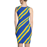 Blue & Yellow Striped Sublimation Cut & Sew Dress