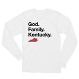 GOD. FAMILY. KENTUCKY. (red) Unisex Long Sleeve T-Shirt