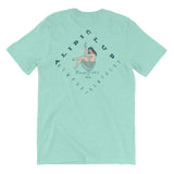 ALIBI CLUB (front breast and full back print) Unisex short sleeve t-shirt