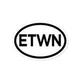 Elizabethtown ETWN E'town Oval Bubble-free stickers