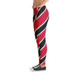Team Stripes Red, Black, and White Striped Leggings