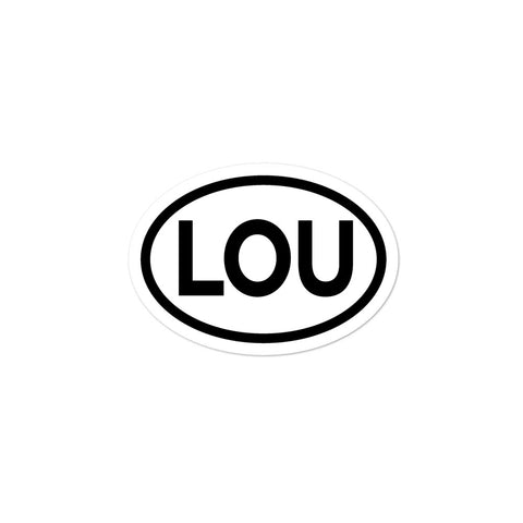 Louisville LOU Oval Bubble-free stickers