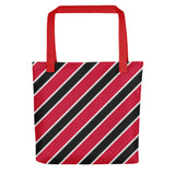 TEAM STRIPES RED BLACK WHITE AND GRAY Tote bag