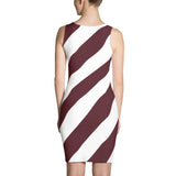 Team Stripes Maroon & White Striped Sublimation Cut & Sew Dress