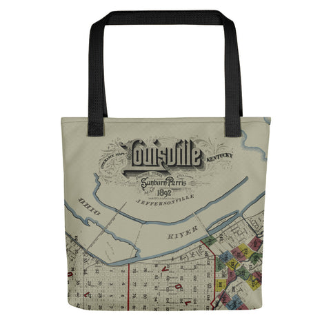 Vintage Louisville City Map Tote bag