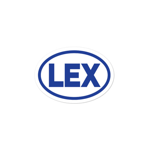 LEX Blue and White Oval Bubble-free stickers