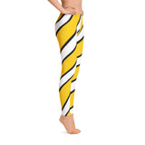 Team Stripes Yellow/Gold, White, and Black Striped Leggings