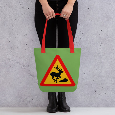 Rudolph the Red-nosed Reindeer Kentucky Christmas Traffic Sign Tote bag