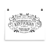 Andrew Jackson "Never met a Kentuckian" Poster