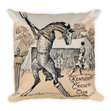 Kentucky Vintage Horse Illustration "Cricket Club" Square Pillow