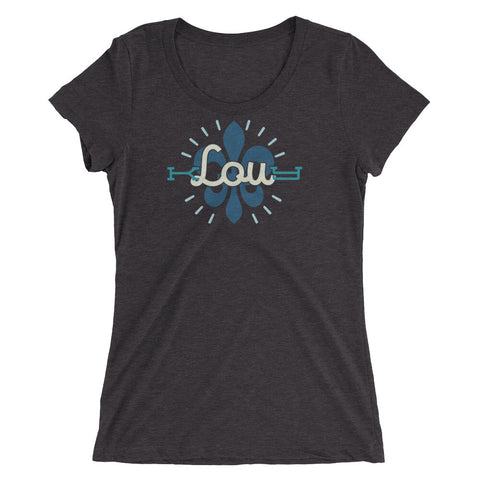 LOU KY (abbreviation w/ fleur de lis) Ladies' short sleeve t-shirt