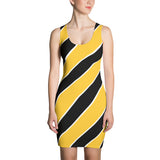 Team Stripes Yellow/Gold, Black, and White Striped (#2) Sublimation Cut & Sew Dress