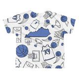 KENTUCKY BASKETBALL ICONS - BLUE All-over kids sublimation T-shirt