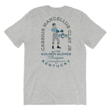 CASSIUS CLAY GOLDEN GLOVES (front & back) Unisex short sleeve t-shirt