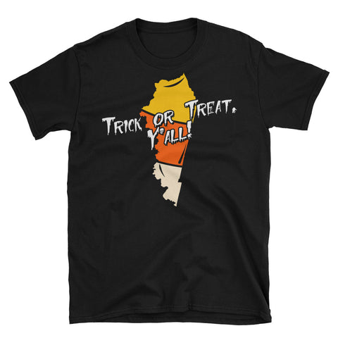 TRICK OR TREAT Y'ALL HALLOWEEN CANDY CORN Short-Sleeve Unisex T-Shirt