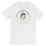 BOWMAN FIELD AIRPORT LOUISVILLE GOLDFINGER PUSSY GALORE  (front only) Unisex short sleeve t-shirt